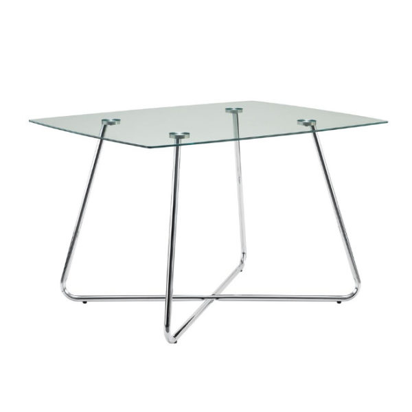Monarch Glass & Chrome Dining Table 48x36