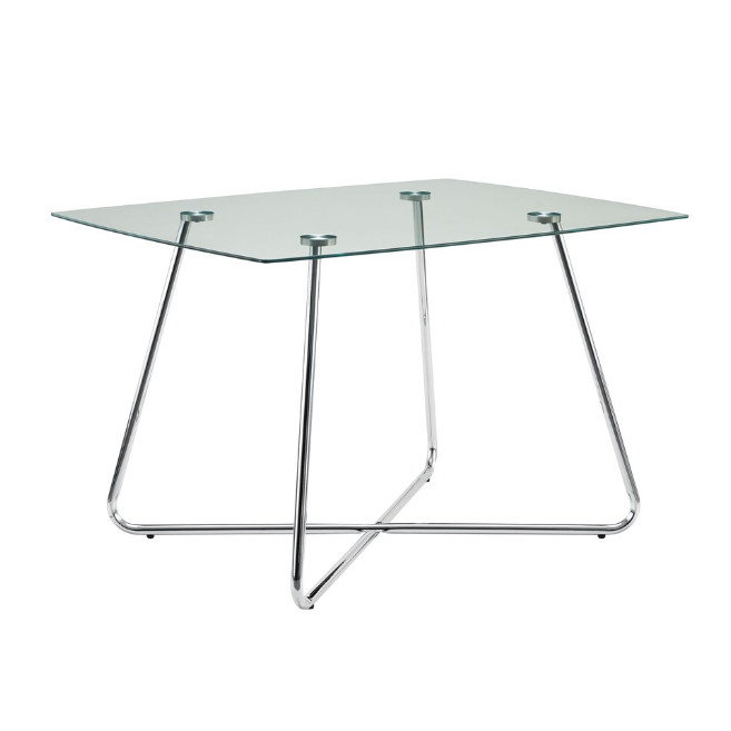 Monarch Glass & Chrome Dining Table 48x36