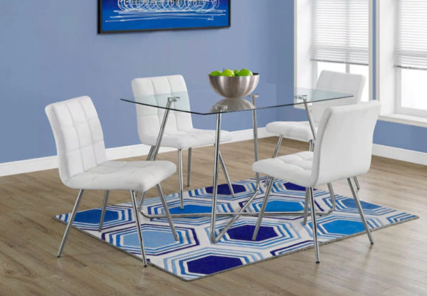 Monarch Glass & Chrome Dining Table 48x36 - Image 3