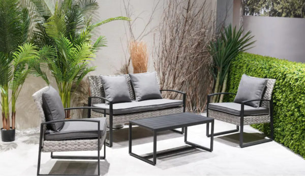 Black Steel Patio Set - 4 pce - Image 2