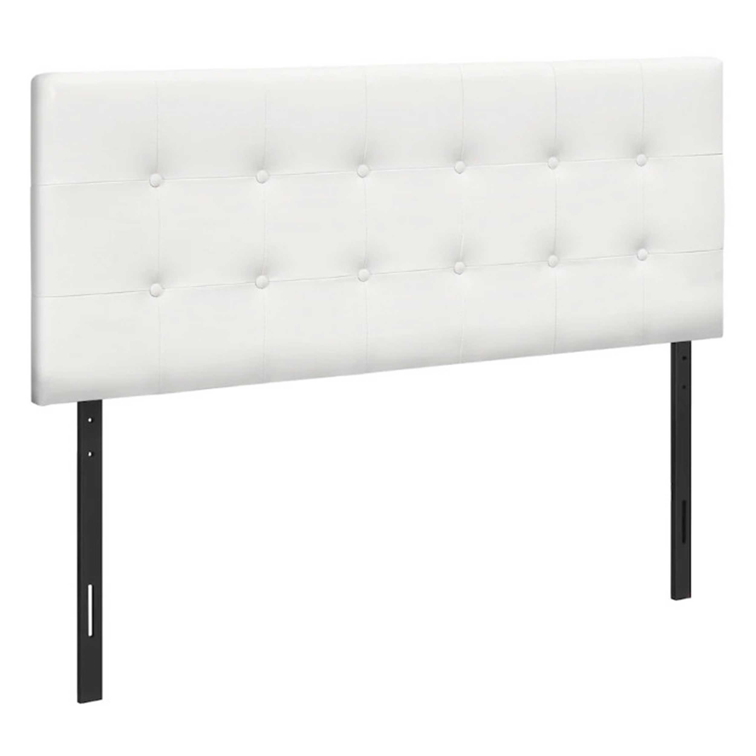 White Faux Leather Queen HB