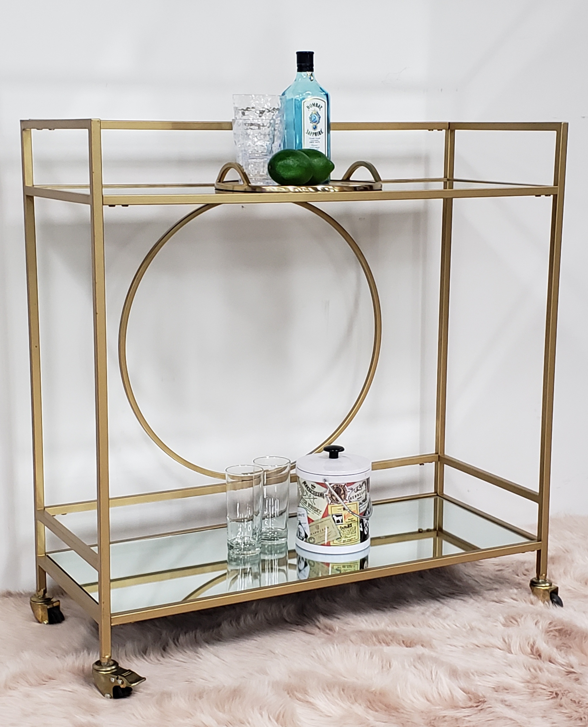 Gold Glass Bar Cart