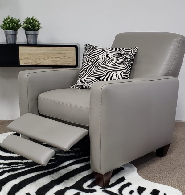 Natuzzi Grey Leather Recliner