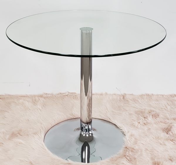 Round Glass & Chrome Dining Table 36"