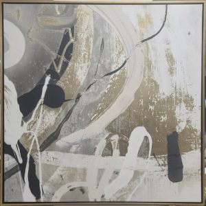 Midnight Streaks in Gold Frame 42x42.