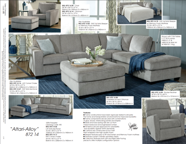 Altari 2Pc Sectional - Alloy - Image 3