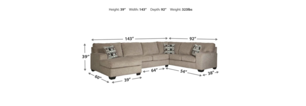 Ballinasloe 3Pc Sectional - Platinum - Image 4