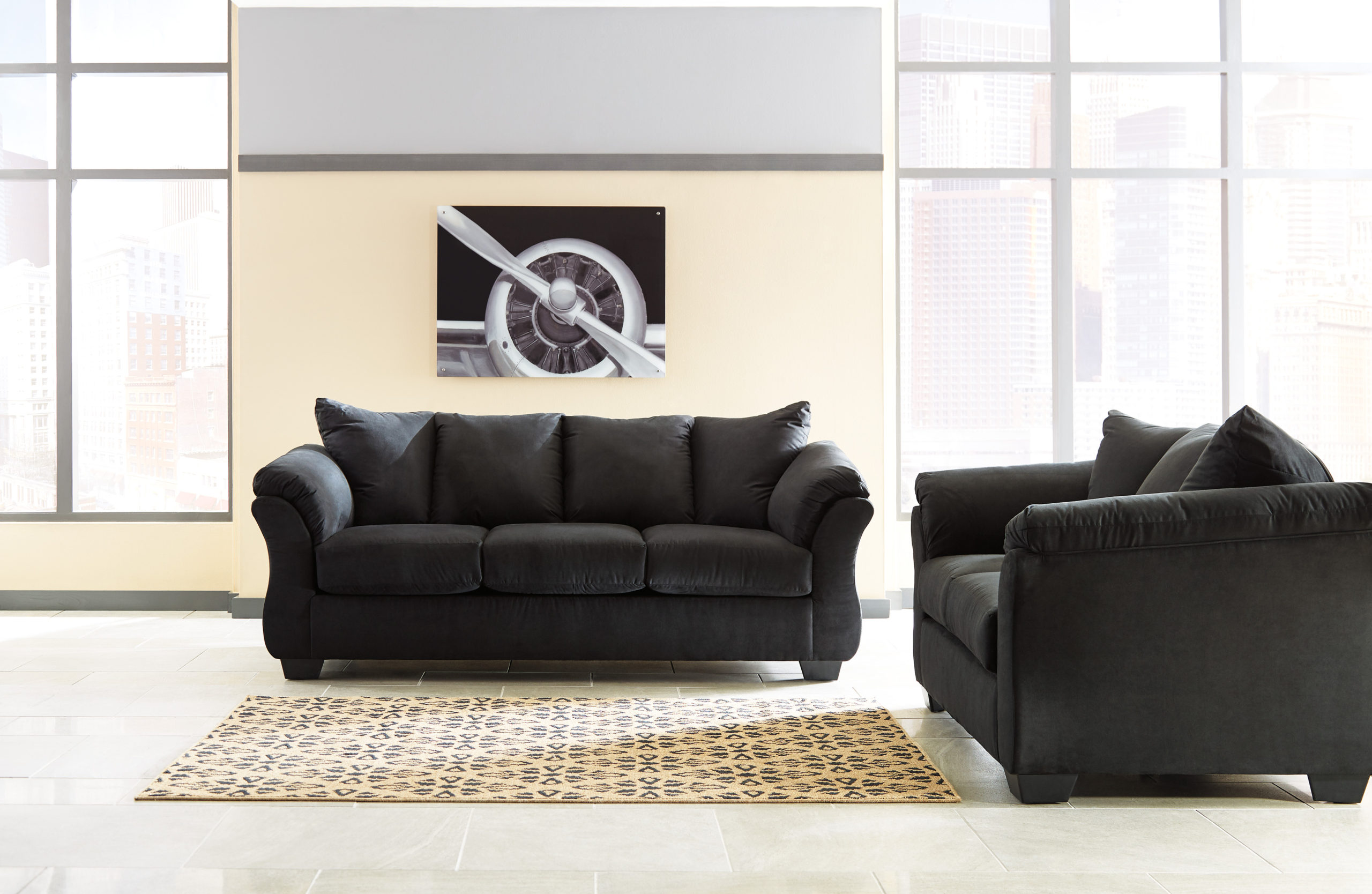 Darcy Sofa/Love - Black