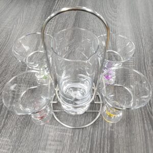 Glass Bar Set W/ 4 Shot Glasses
