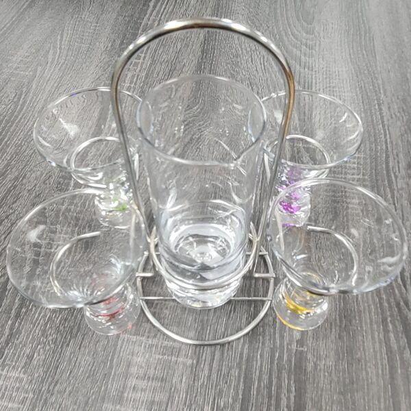 Glass Bar Set W/ 4 Shot Glasses