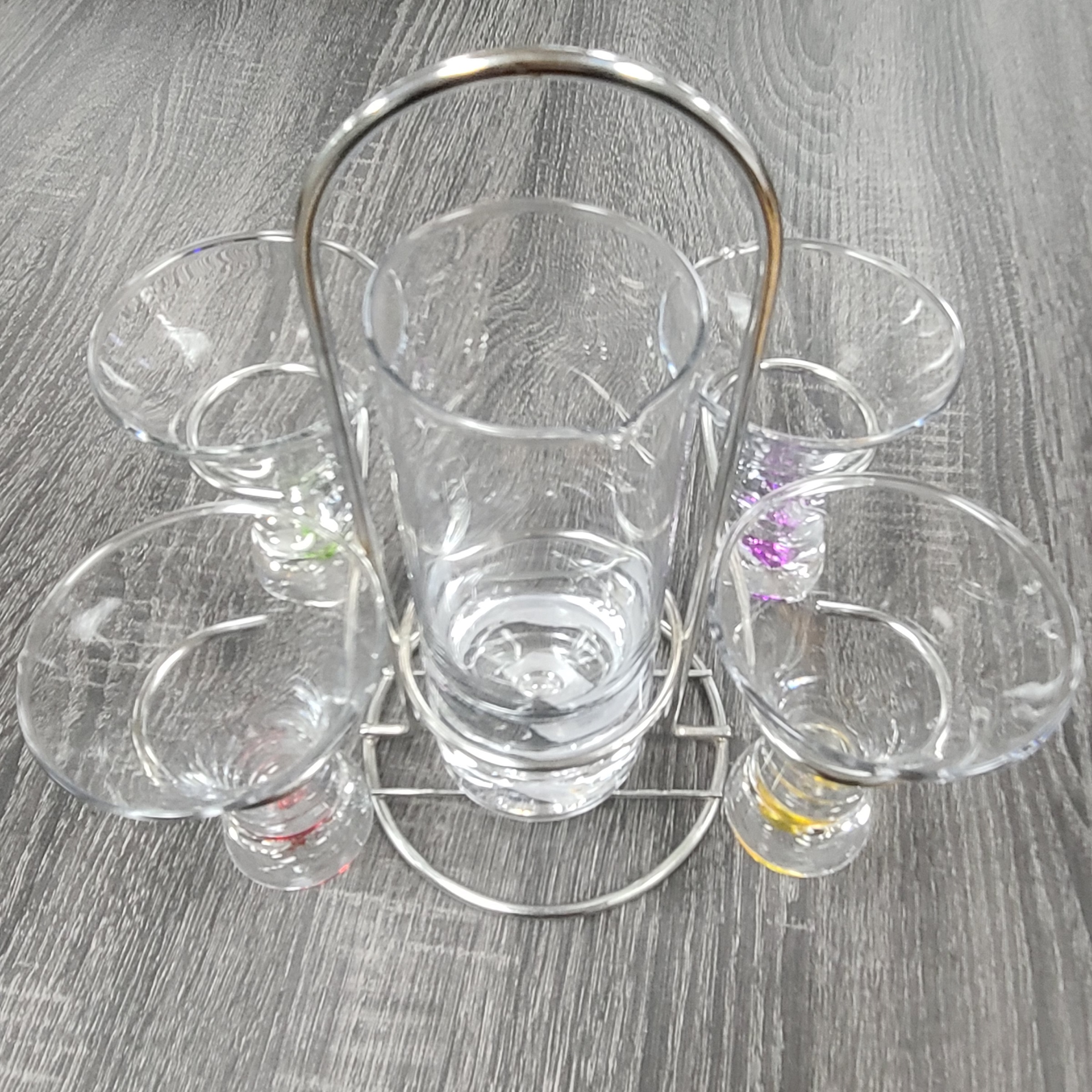 Glass Bar Set W/ 4 Shot Glasses