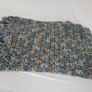 Knitted Green & Blue Throw