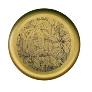 Antique Gold Metal Tray - D 13 In