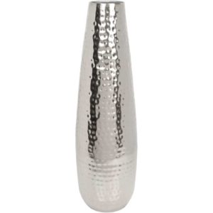 Silver Hammered Vase - H 24 In