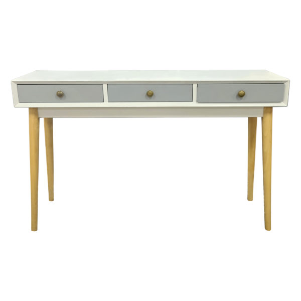 White Sofa Table 3 Gray Drawers