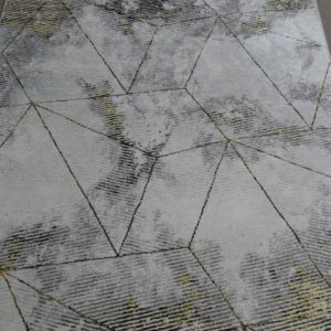 Gray Anthracite Lines Rug 5X7
