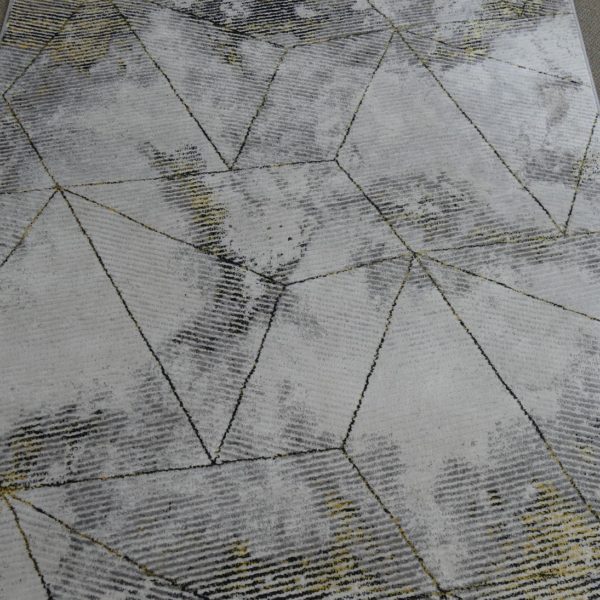 Gray Anthracite Lines Rug 5X7