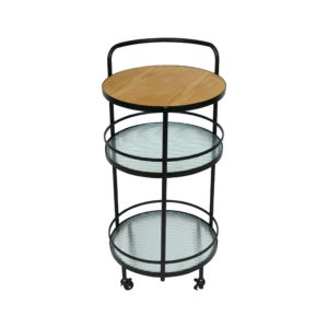 Black And Round Bar Cart
