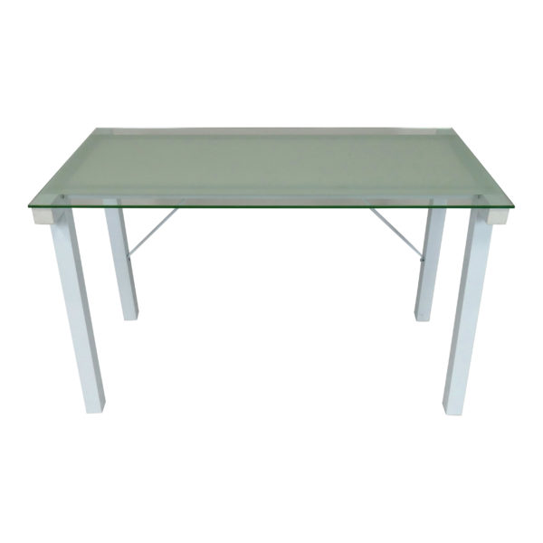 Glass And White Metal Desk