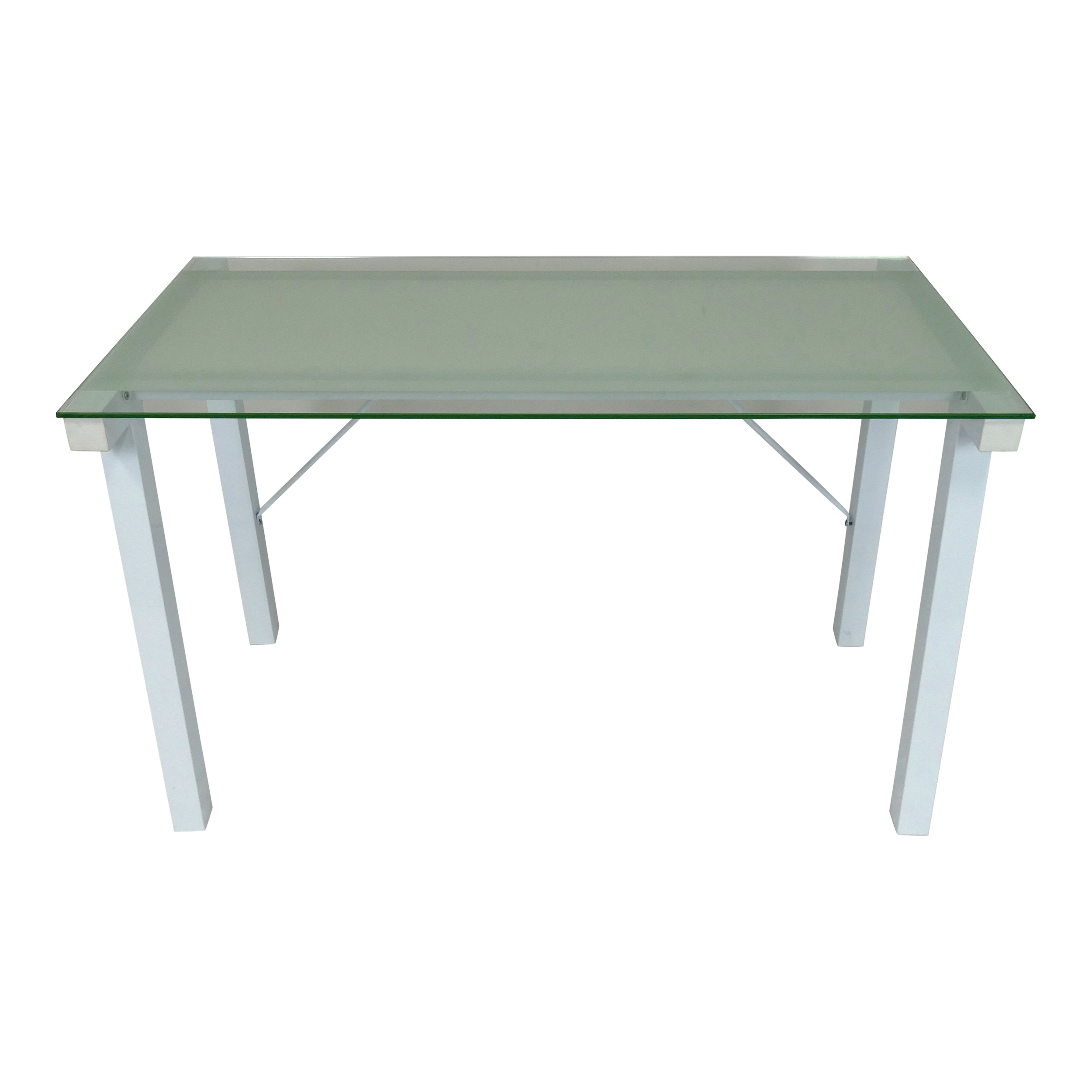 Glass And White Metal Desk