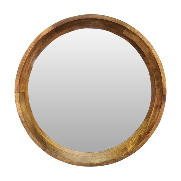 Wooden Bowl 24″ Round Mirror