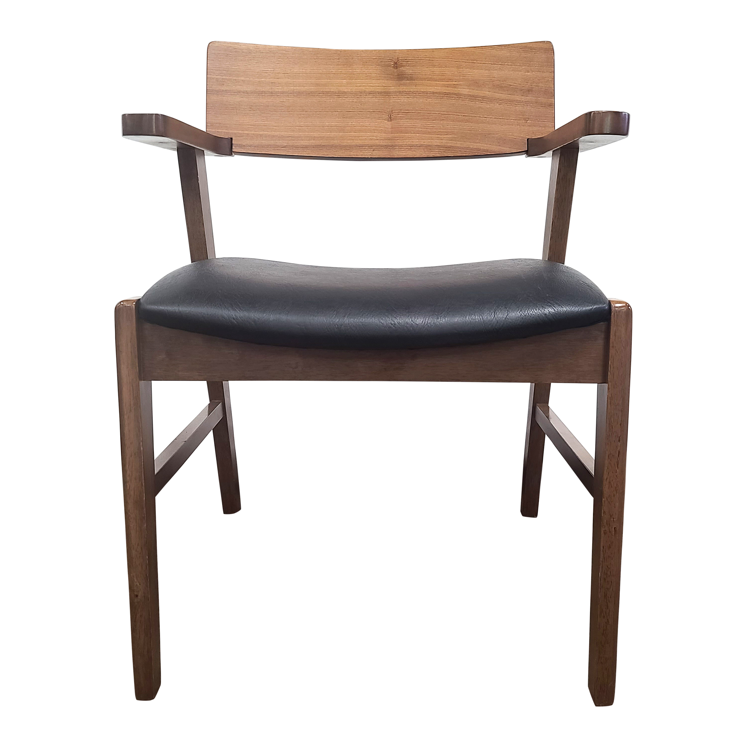 Teak & Black Armchair