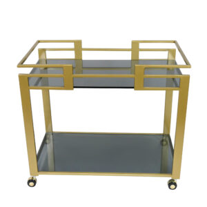Splash Gold & Black Glass Bar Cart