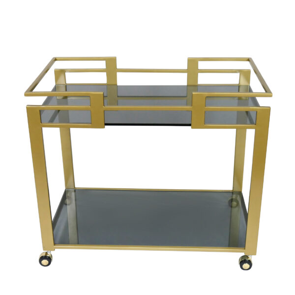 Splash Gold & Black Glass Bar Cart