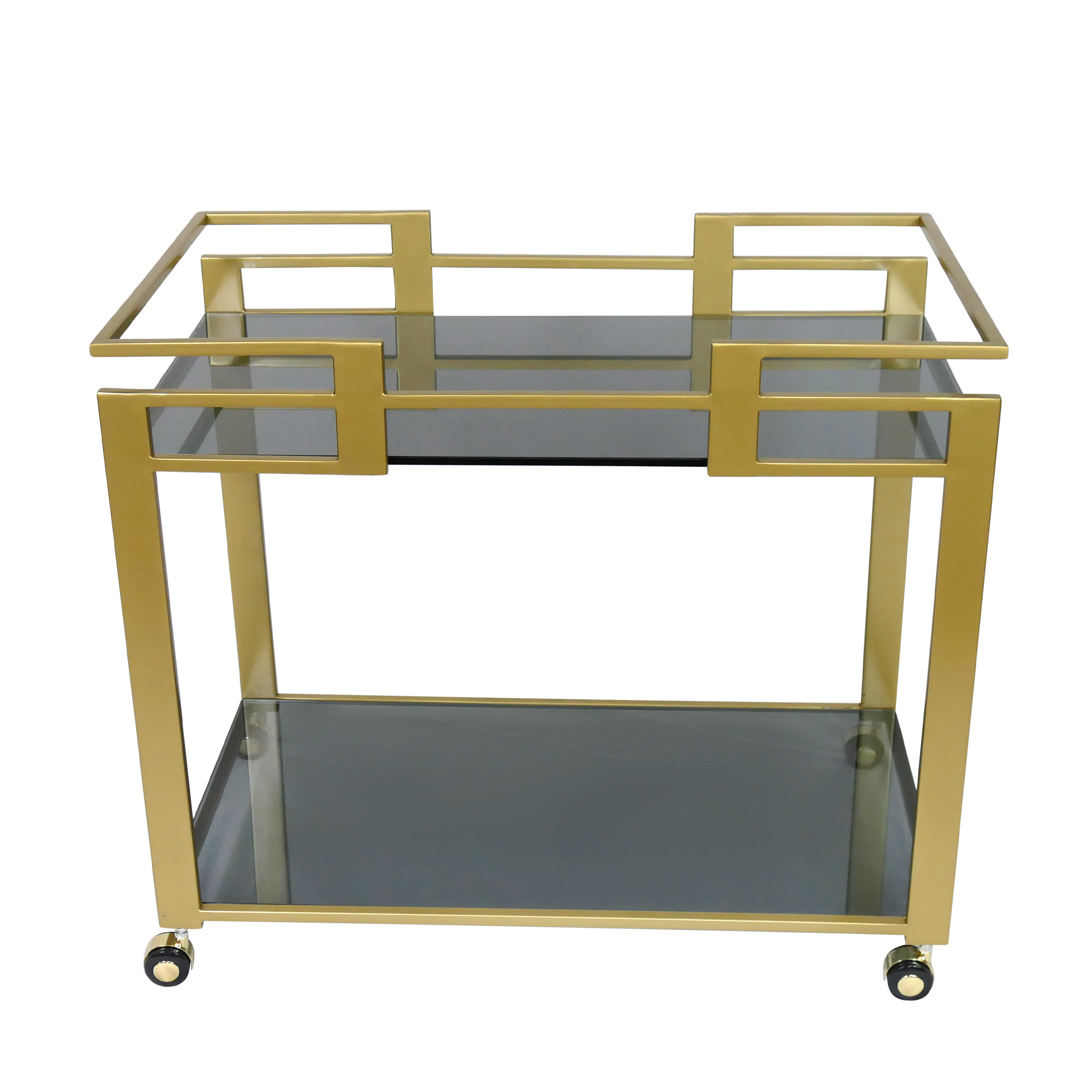 Splash Gold & Black Glass Bar Cart
