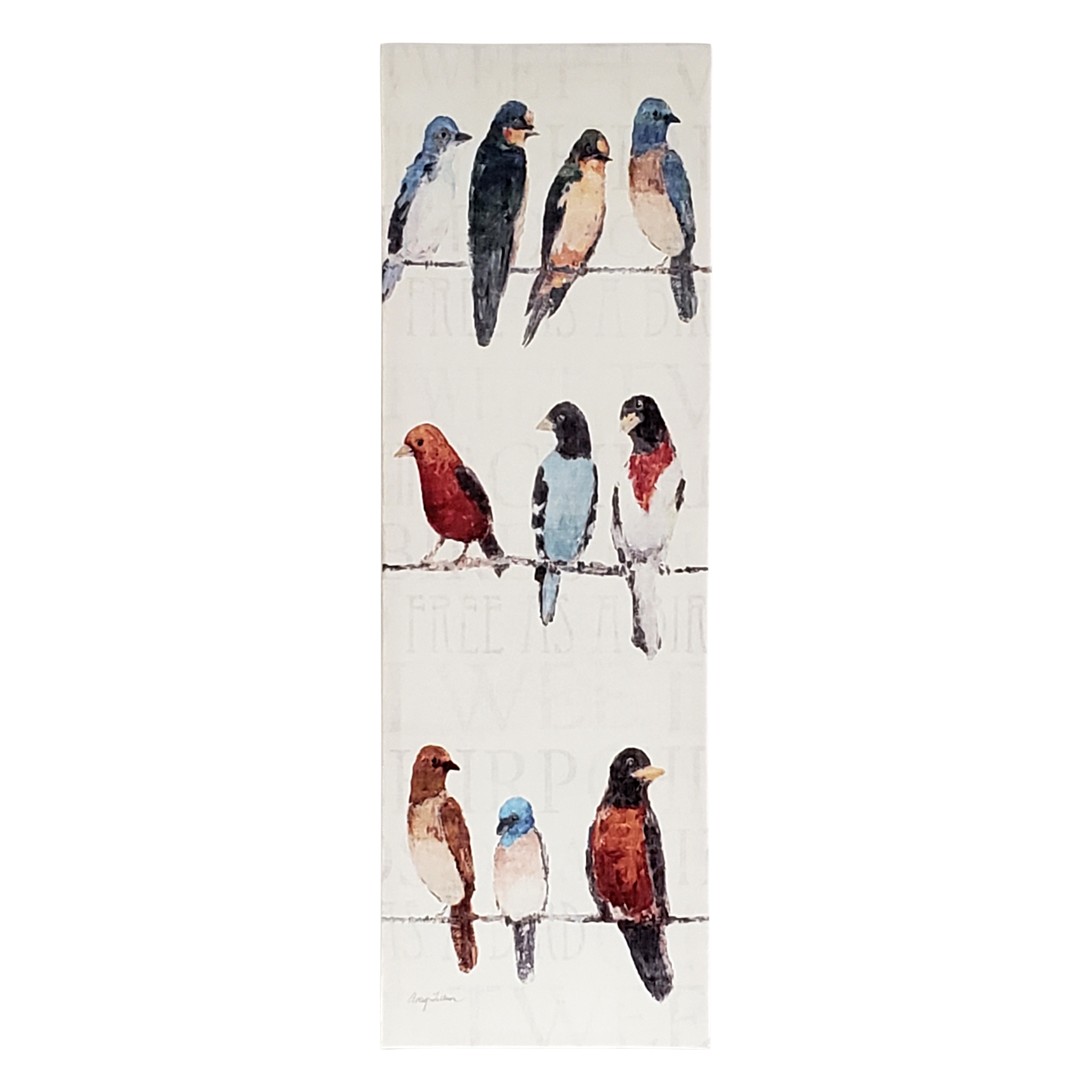 10 Birds on Wires Art 11x36