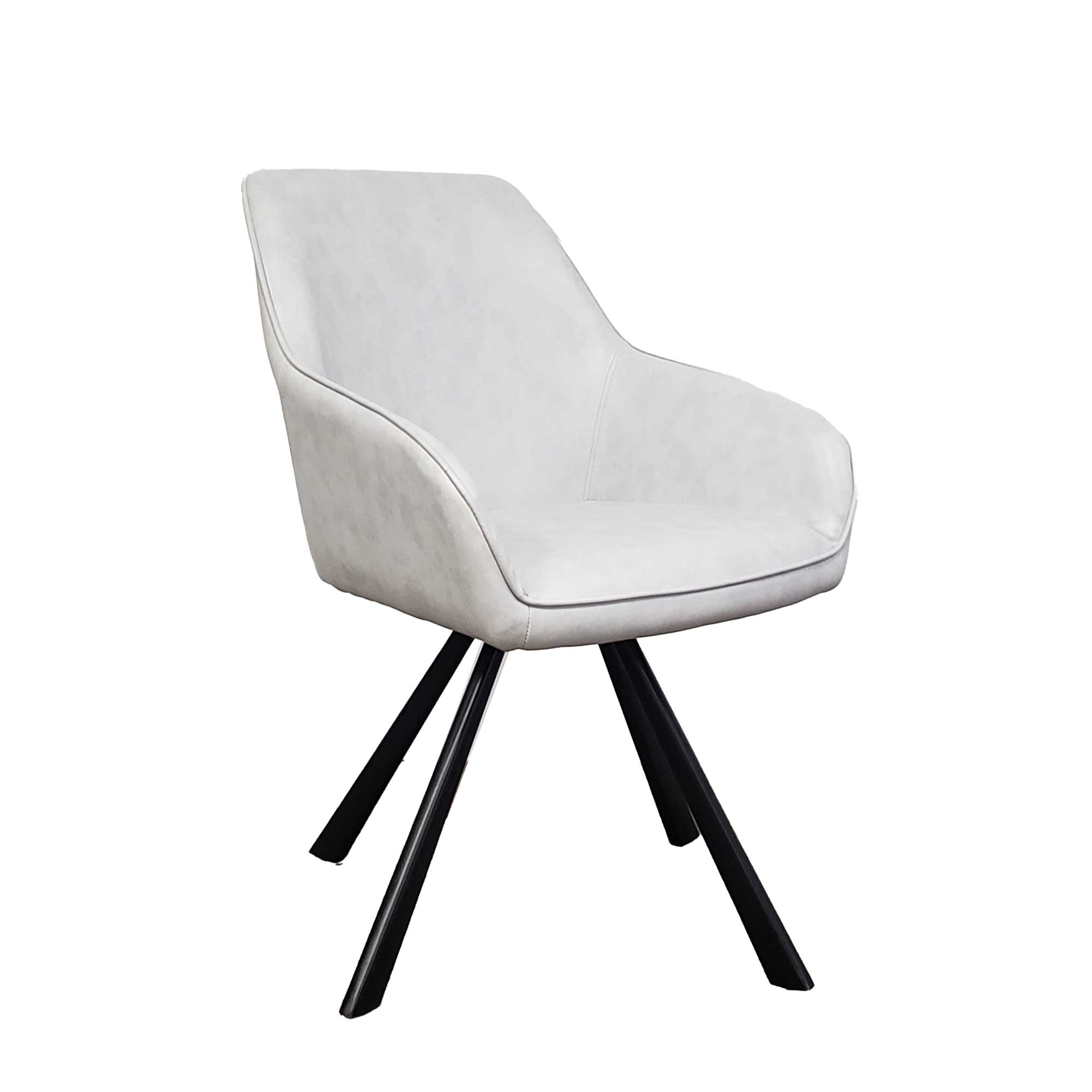 Swivel Gray Leather Chairs X4