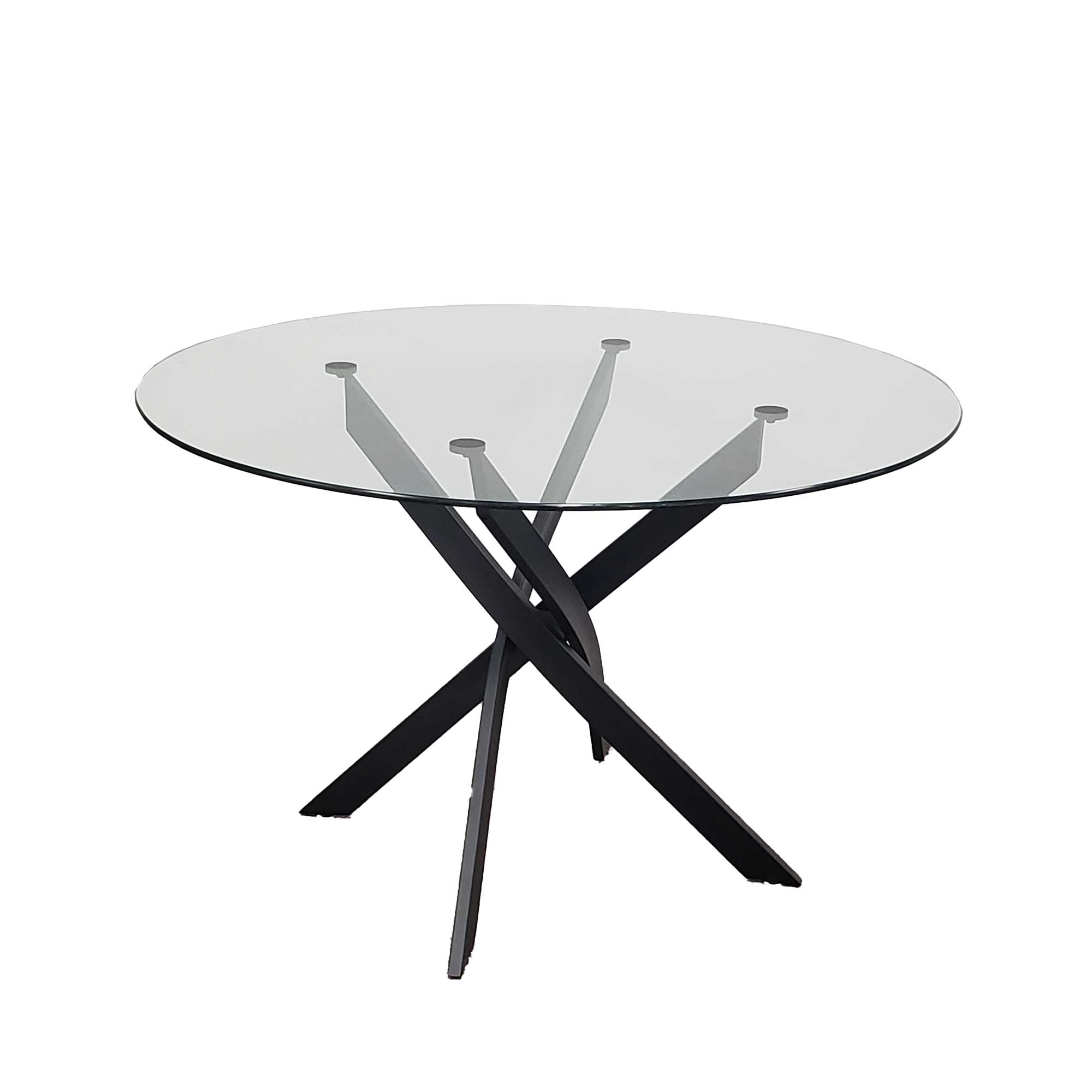 Glass Table Black Legs 47"