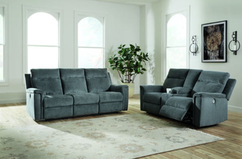 Barnsana Power Reclining Sofa/Love - Gravel